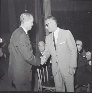 Etiquette Prints: Edward Cavanaugh and Carmine De Sapio Shaking Hands