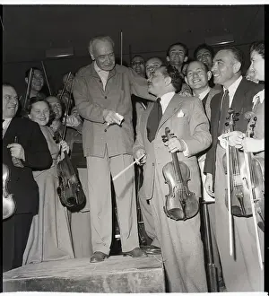 Congratulating Prints: Edward G. Robinson Picks Up Violin