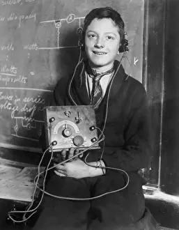 Edward Herron with Homemade Radio Set