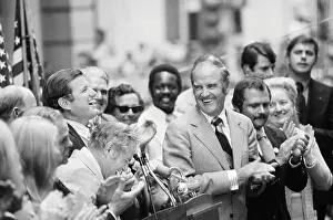 Edward Kennedy and George McGovern at Podium