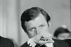 Edward Kennedy with Hand Over Mouth