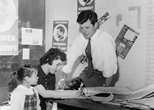 Edward Kennedy Visiting the Kennedy Headquarters