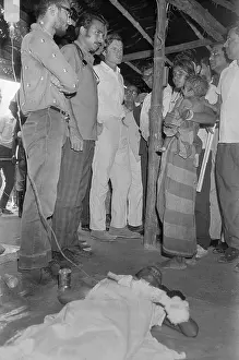 Calcutta Prints: Edward Kennedy Visiting a Refugee Camp