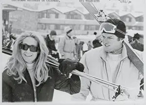 Vail Prints: Edward Kennedy and Wife at Ski Resort