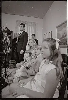 Edward M. Kennedy Announcing His Reelection Plans While His Family Watches