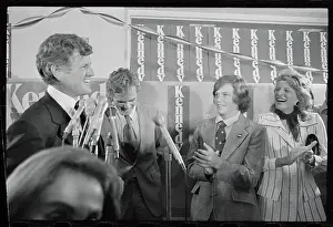 Edward M. Kennedy Celebrating with Family Members During His Senatorial Victory