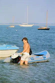 Edward M. Kennedy Relaxing in the Cool Water