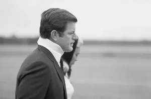 Hyannis Prints: Edward M. Kennedy Wearing a Neck Collar