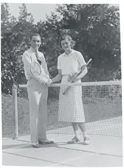 Edward Mellon Clasping Hands with His Wife
