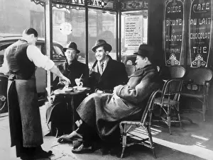 Edward R. Murrow and Affiliates Enjoying Parisian Outdoor Cafe
