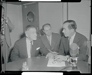 Edward R Prints: Edward R. Murrow Confiding with Politicians