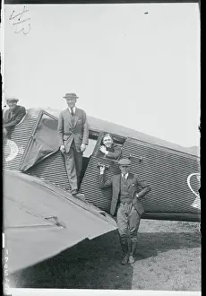 Edward Stinson and Colleagues Posing by Airplane