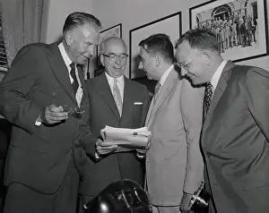 Ernest O Prints: Edward Teller and Fellow Scientists Examining Document Together