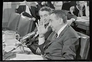 Edward Teller Gesturing While Speaking at H Bomb Hearing