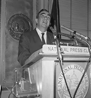 Hydrogen Prints: Edward Teller Speaking At Podium