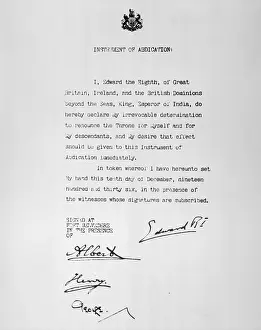 Nonconformity Prints: Edward VIII's Abdication Document