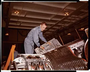 Edward White Inspecting the Gemini IV Capsule