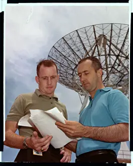 James A Prints: Edward White and James McDivitt Looking at Documents