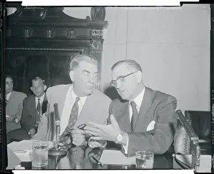 John C Prints: Edwin Johnson Conversing with John Stennis