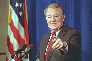Clary Prints: Edwin Meese Talking to Reporters