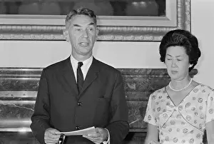 Edwin Reischauer Reading Statement with His Wife