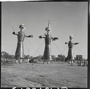 New Delhi Prints: Three Effigies Paying Part in Dussehra Festival