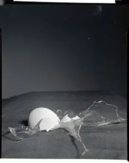 Photographic Study Prints: Egg Landing on Surface and Breaking