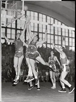 Helsinki Prints: Egyptian and Canadian Basketball Players in Action