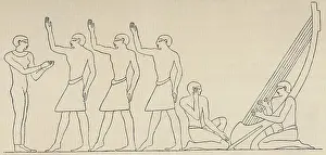 Egyptian Figures Dancing to Harp Music