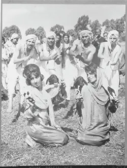 Egyptian Girls with Goats During Village Dance