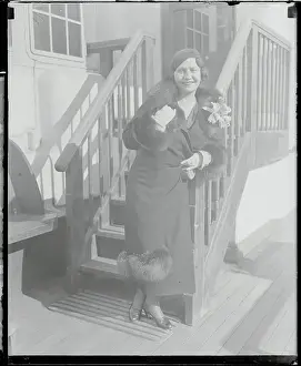 Music Prints: Eide Norena Posing Aboard Ship