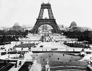 Exhibition Prints: Eiffel Tower Being Constructed Halfway