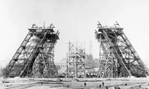 Scaffolding Prints: Eiffel Tower in Early Construction Stages