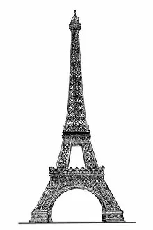 Wallpaper Collection: Eiffel tower engraving
