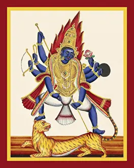 Album Prints: Eight-armed deity tramples a tiger
