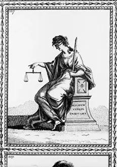 Personification Prints: Eighteenth-Century Engraving of Justice Holding Scales