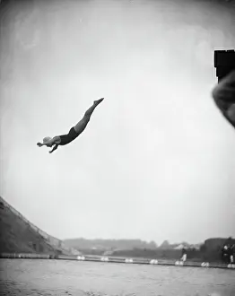 Diving Prints: Eileen Riggin Diving at Olympics