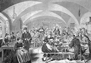 Original Date Prints: Eine Brauhausstube, Wirtshaus mit Gaesten in Salzburg