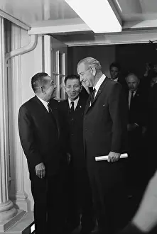 Huty25542 Prints: Eisaku Sato Meets LBJ, 1967