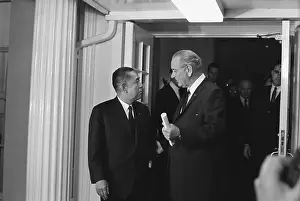 Huty25542 Prints: Eisaku Sato Meets LBJ, 1967