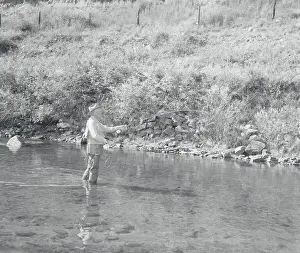 Eisenhower Fishing in River