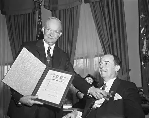 Receiving Prints: Eisenhower Giving Medal of Freedom to Dr Von Neumann