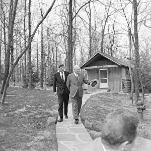 Eisenhower and Kennedy Taking a Walk