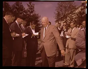 Eisenhower with Newsmen