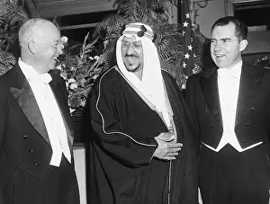 Saudi Arabia Prints: Eisenhower and Nixon at Dinner with King Saud