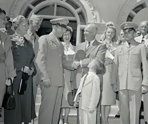 Eisenhower Shaking Hands With Benjamin Wilson