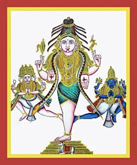 Beads Prints: Ekapadamurti stands on one leg