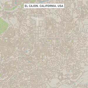 Street Map Prints: El Cajon California US City Street Map