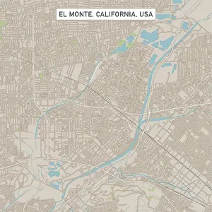El Monte Prints: El Monte California US City Street Map