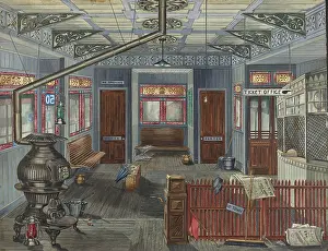 Prints of El Station Interior, 1935/1942. Artist Perkins Harnly. (Photo by Heritage Art/Heritage Images via Getty Images) Enchanted Interiors of Perkins Harnly: El Station Interior